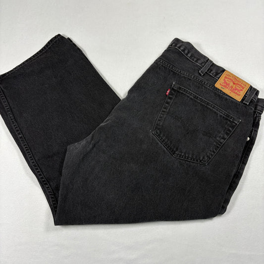 Levis Mens 505 Jeans 54x29 Black Denim Straight Fit Y2K 90s Grunge Vintage