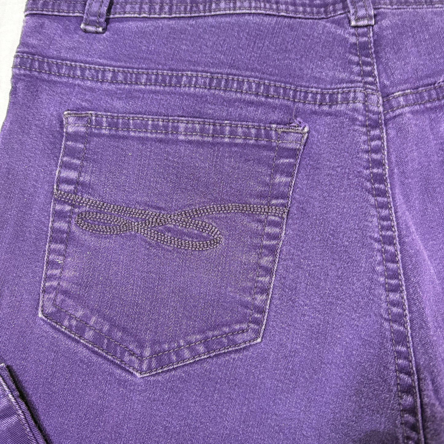 Style & Co Slim Leg Jeans Women 12S Purple Tummy Control Stretch Denim Baggy