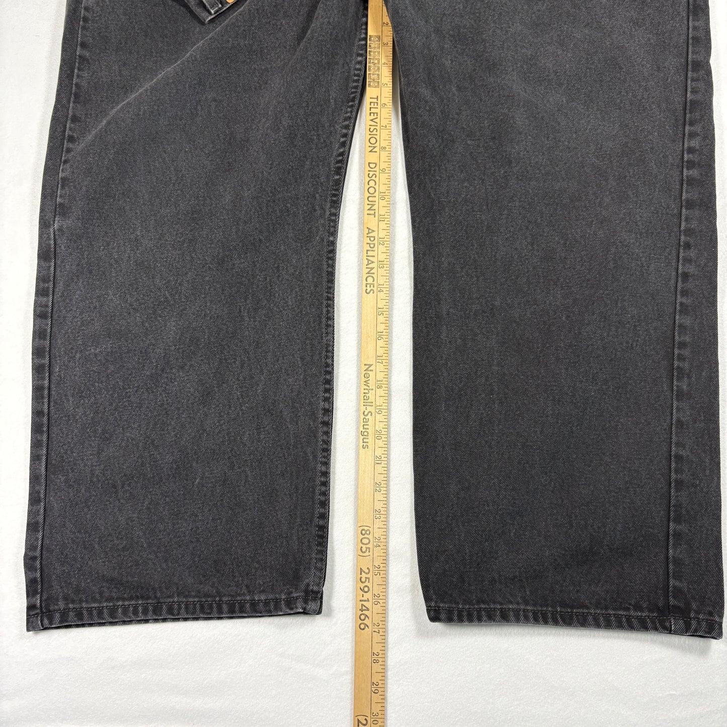 Levis Mens 505 Jeans 54x29 Black Denim Straight Fit Y2K 90s Grunge Vintage