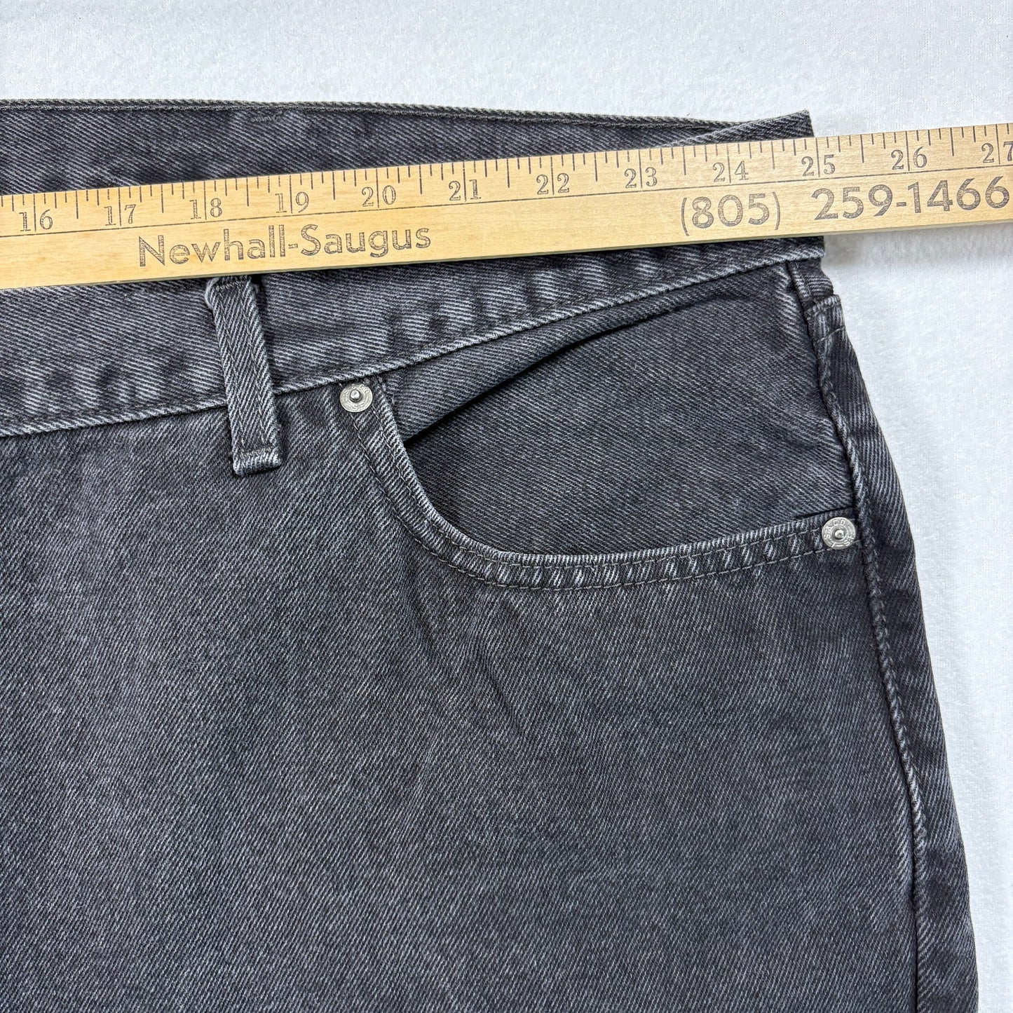 Levis Mens 505 Jeans 54x29 Black Denim Straight Fit Y2K 90s Grunge Vintage