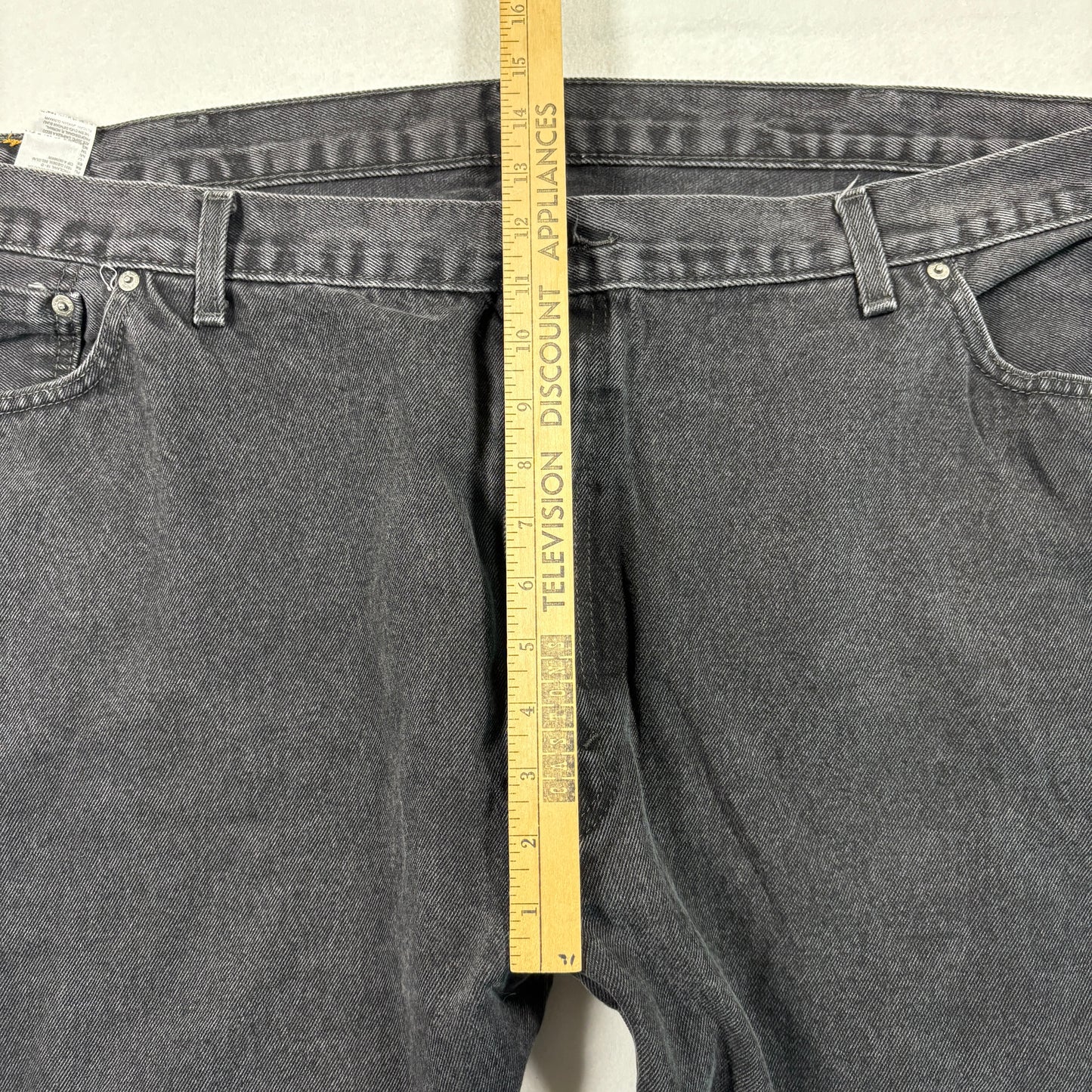 Levis Mens 505 Jeans 54x29 Black Denim Straight Fit Y2K 90s Grunge Vintage