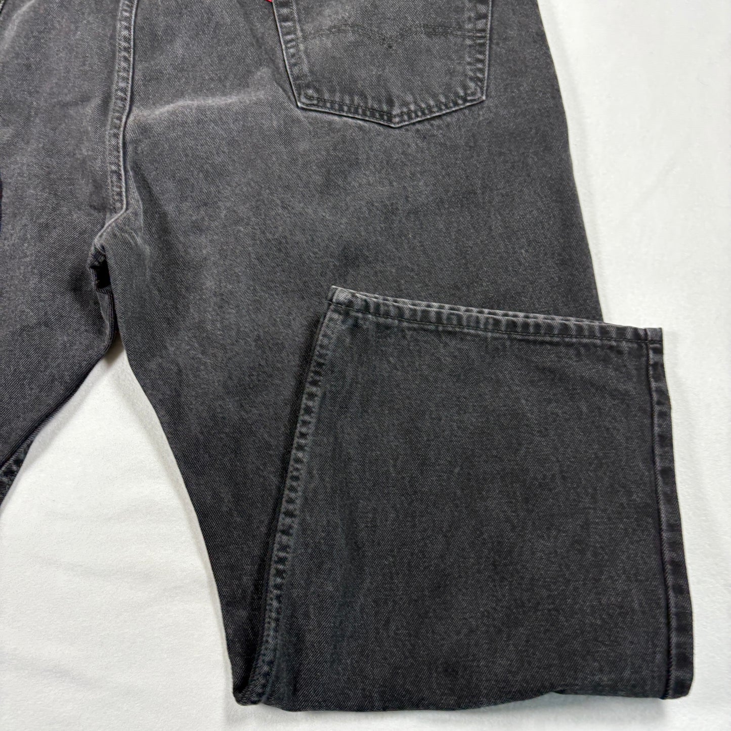 Levis Mens 505 Jeans 54x29 Black Denim Straight Fit Y2K 90s Grunge Vintage