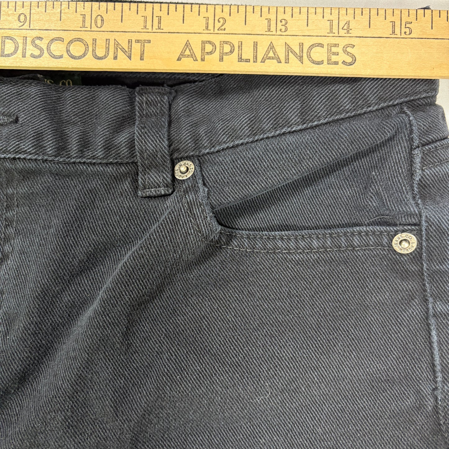 Ralph Lauren Jeans Co Women 12P Black Denim Stretch Petite Classic Casual Pants