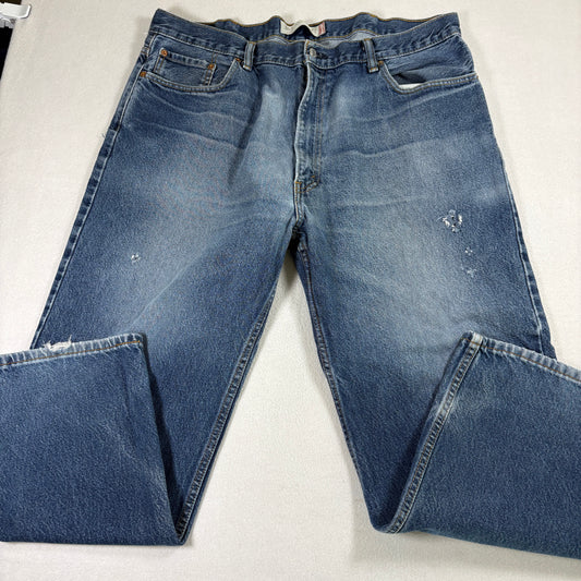 Levi’s 550 Mens Jeans 42x30 Blue Relaxed Fit Tapered Leg Distressed Denim