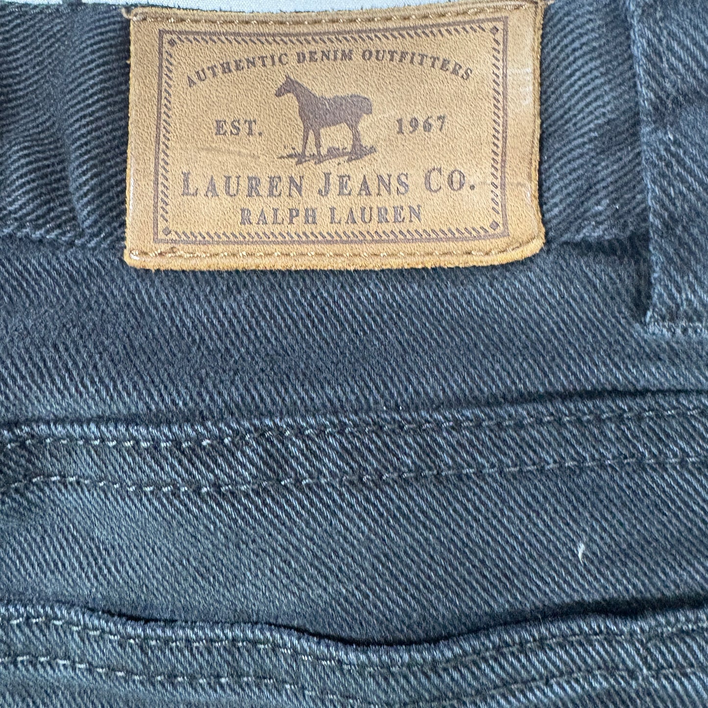 Ralph Lauren Jeans Co Women 12P Black Denim Stretch Petite Classic Casual Pants