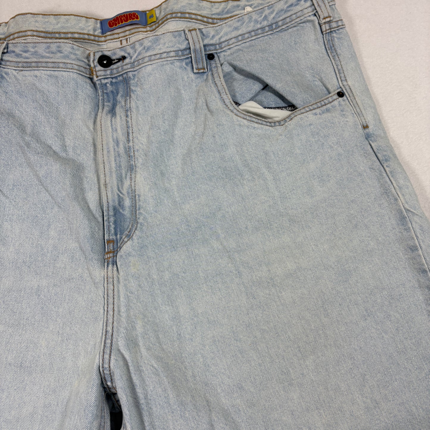 Empire Mens Jeans 46 Light Wash Baggy Y2K 90s Grunge Skater Denim Vintage