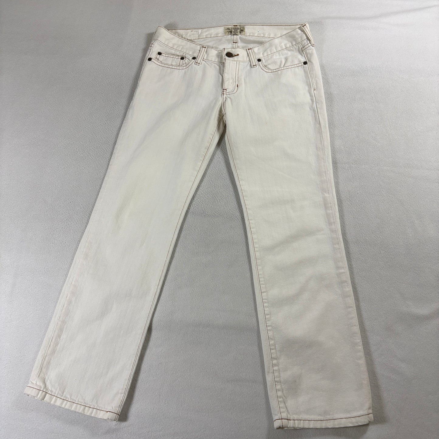 Abercrombie White Straight Jeans Tag 2 Fits Like 30x26 Y2K Low Rise Denim