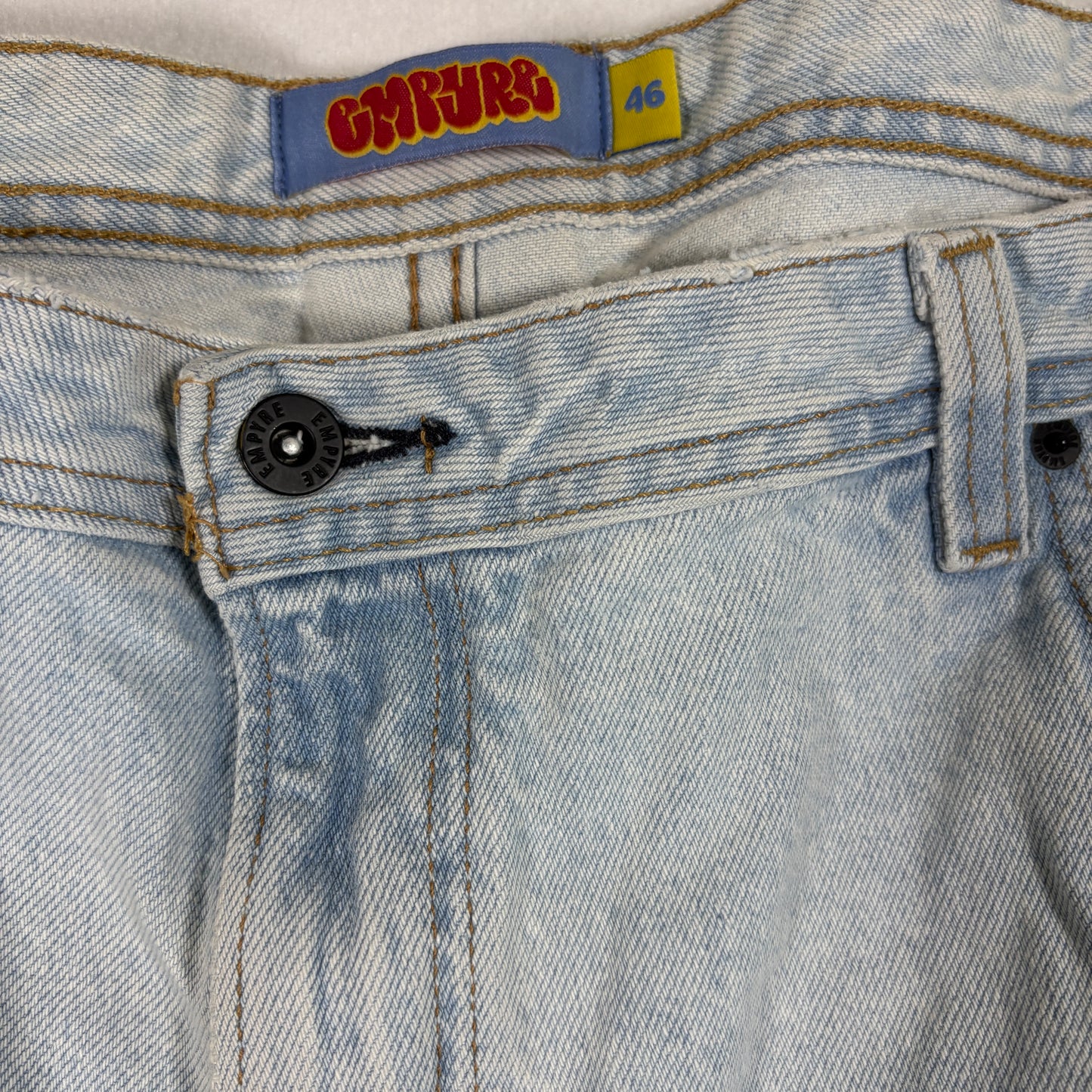 Empire Mens Jeans 46 Light Wash Baggy Y2K 90s Grunge Skater Denim Vintage