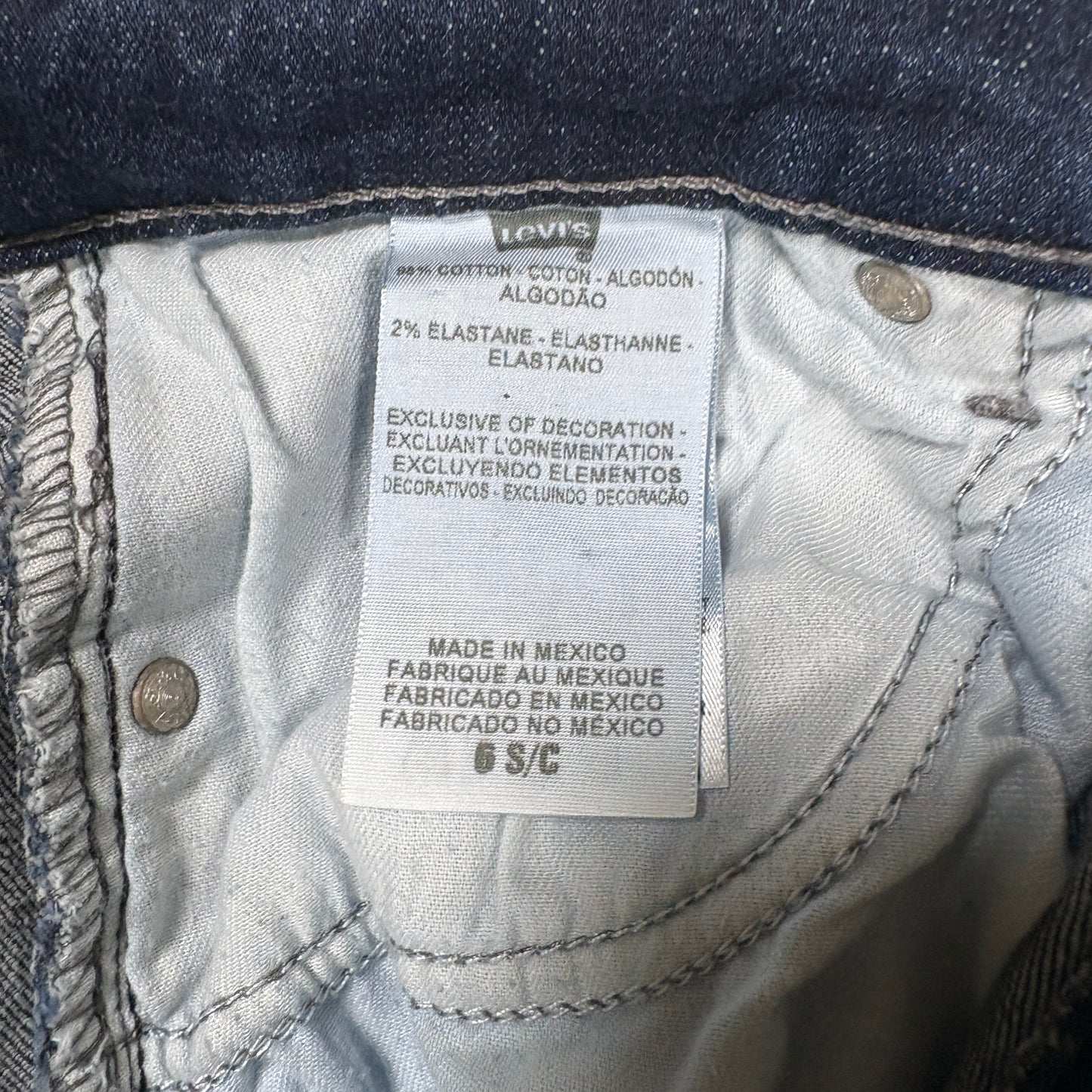 Levi’s Mid Rise Skinny Jeans Women 6S Dark Wash Stretch Denim Classic Casual