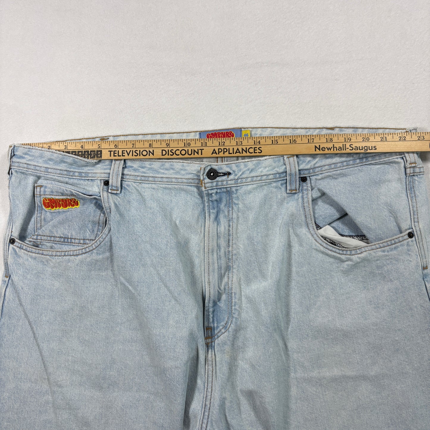 Empire Mens Jeans 46 Light Wash Baggy Y2K 90s Grunge Skater Denim Vintage