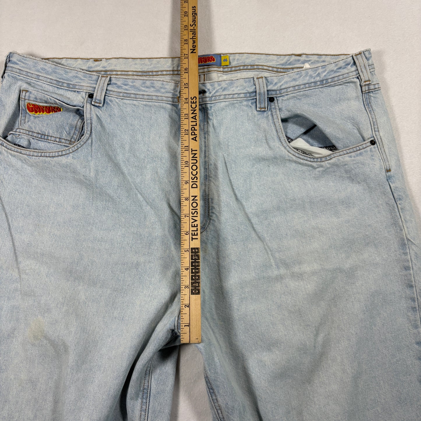 Empire Mens Jeans 46 Light Wash Baggy Y2K 90s Grunge Skater Denim Vintage