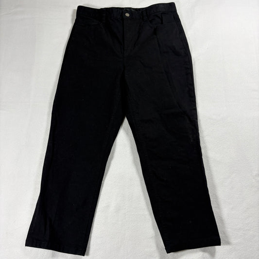Womens Black Pants Straight Leg Classic Workwear Casual Office Minimal Fit Style