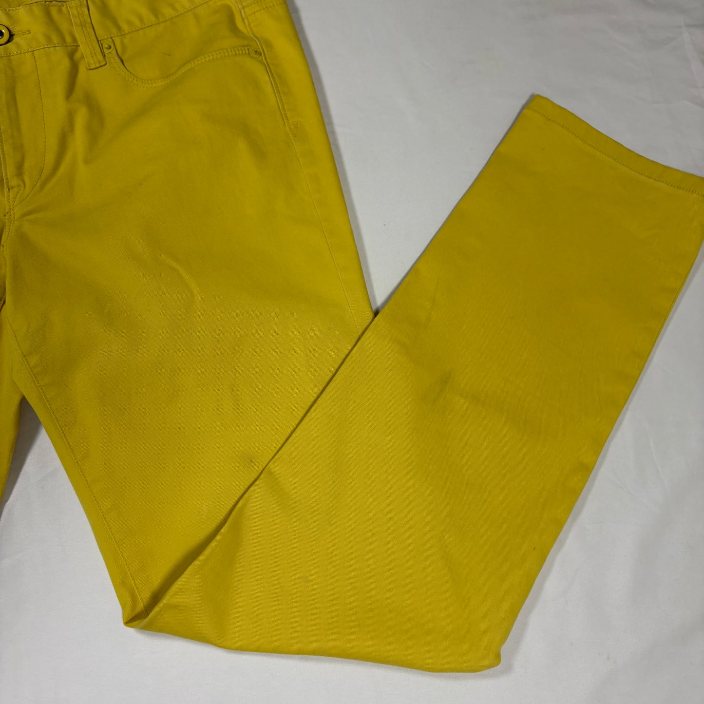 LOFT Modern Straight Jeans Women Yellow Stretch Denim Bright Casual Pants