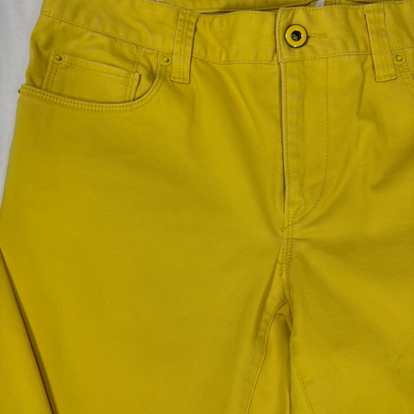 LOFT Modern Straight Jeans Women Yellow Stretch Denim Bright Casual Pants