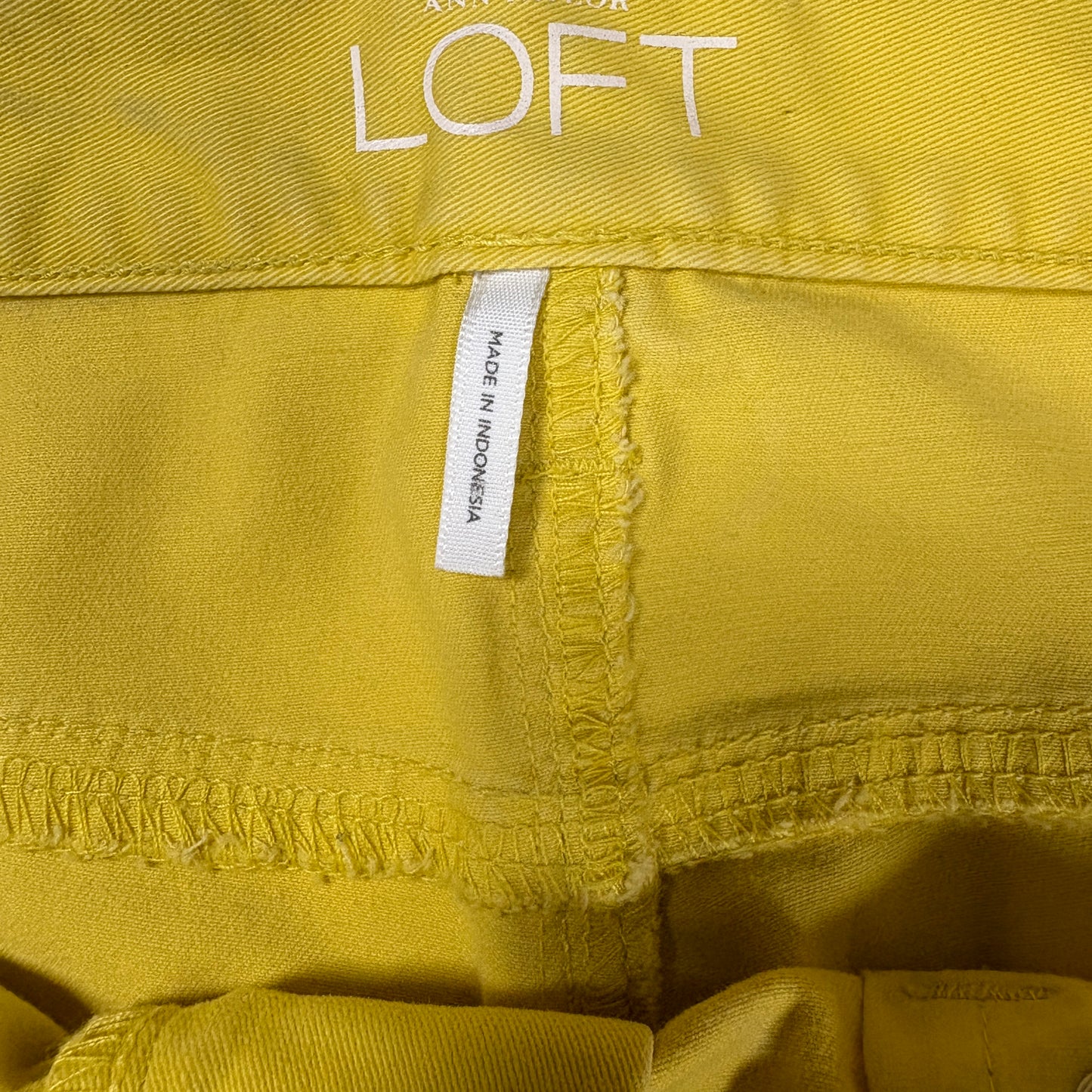 LOFT Modern Straight Jeans Women Yellow Stretch Denim Bright Casual Pants