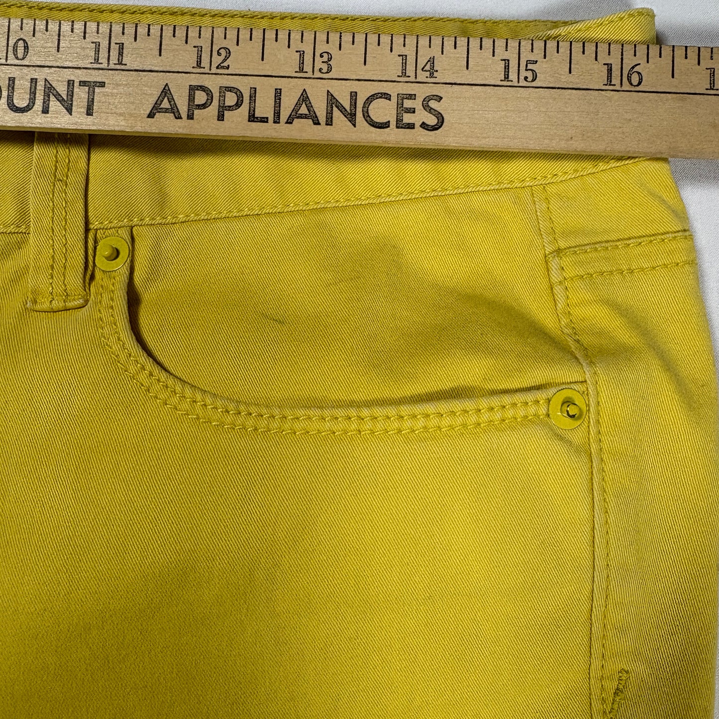 LOFT Modern Straight Jeans Women Yellow Stretch Denim Bright Casual Pants