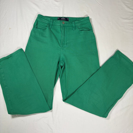 Hollister Dad Jeans Women 7R W28 L31 Green Ultra High Rise Stretch Casual Pants