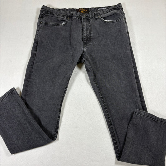 Copper & Oak Jeans Mens 36x30 Black Slim Straight Denim Pants Vintage Streetwear