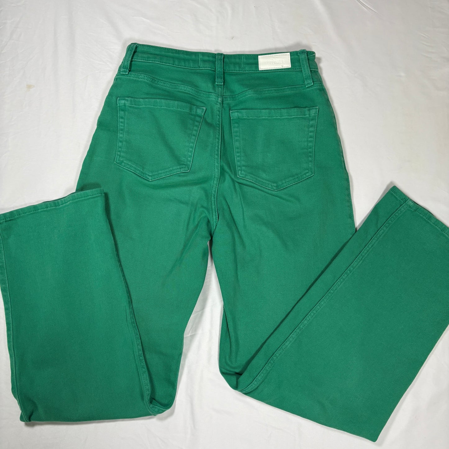 Hollister Dad Jeans Women 7R W28 L31 Green Ultra High Rise Stretch Casual Pants