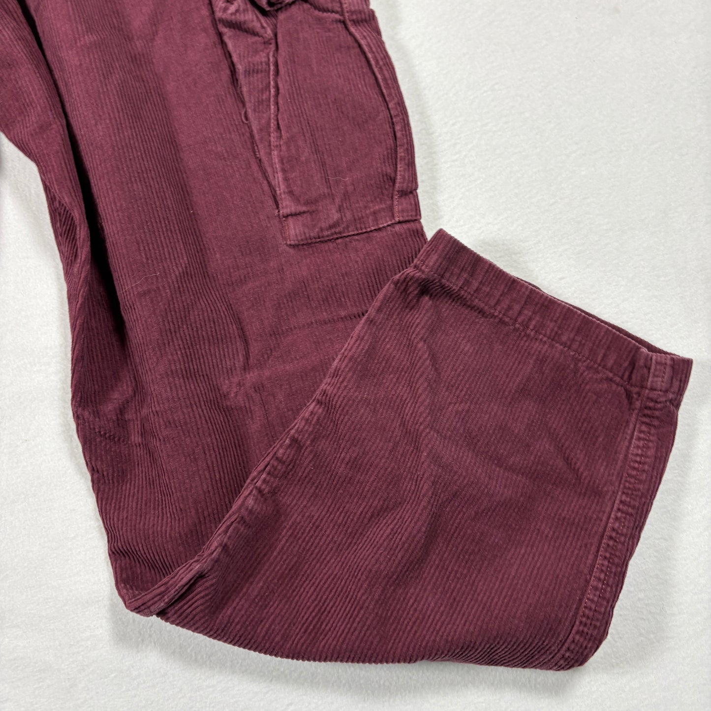 Vans Mens 32 Corduroy Cargo Pants Burgundy Red Baggy Y2K 90s Grunge Streetwear