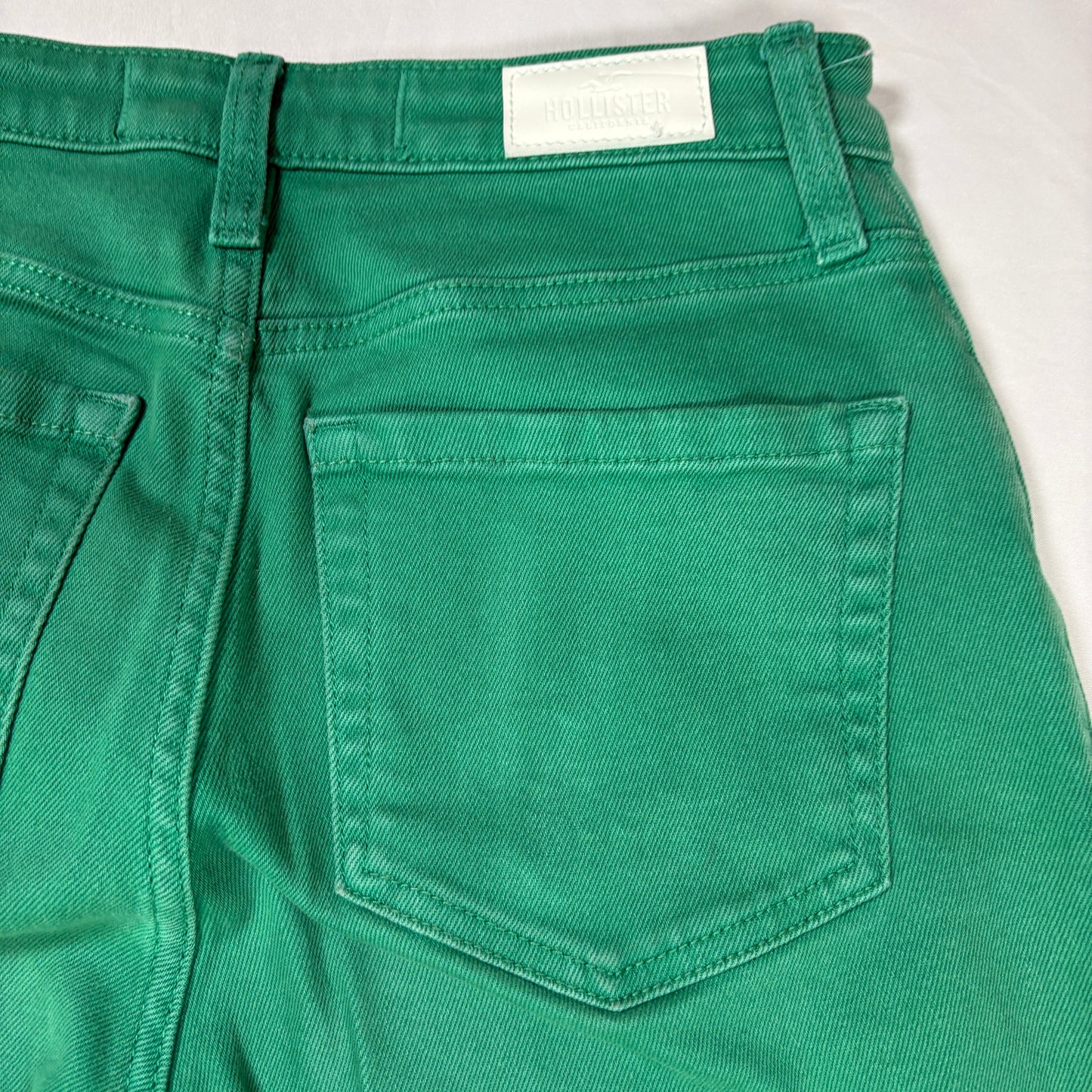 Hollister Dad Jeans Women 7R W28 L31 Green Ultra High Rise Stretch Casual Pants