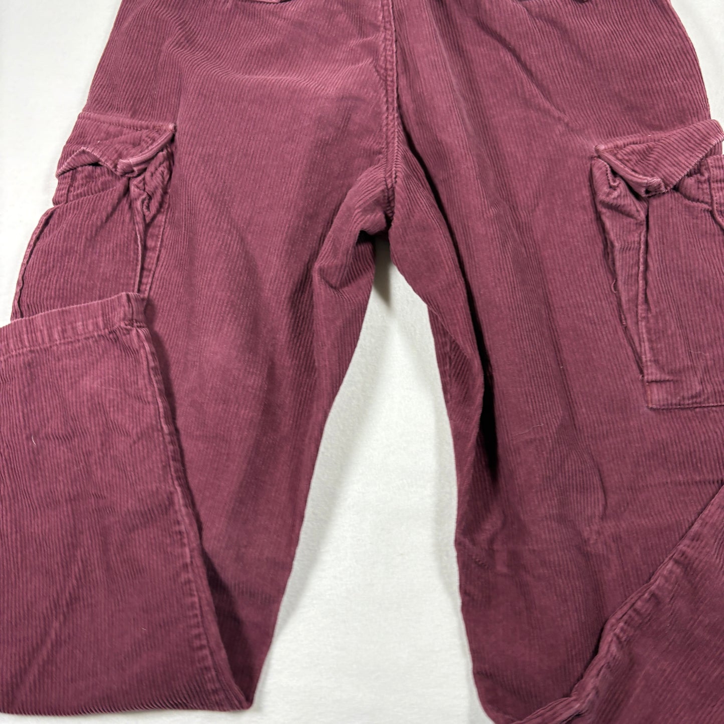 Vans Mens 32 Corduroy Cargo Pants Burgundy Red Baggy Y2K 90s Grunge Streetwear