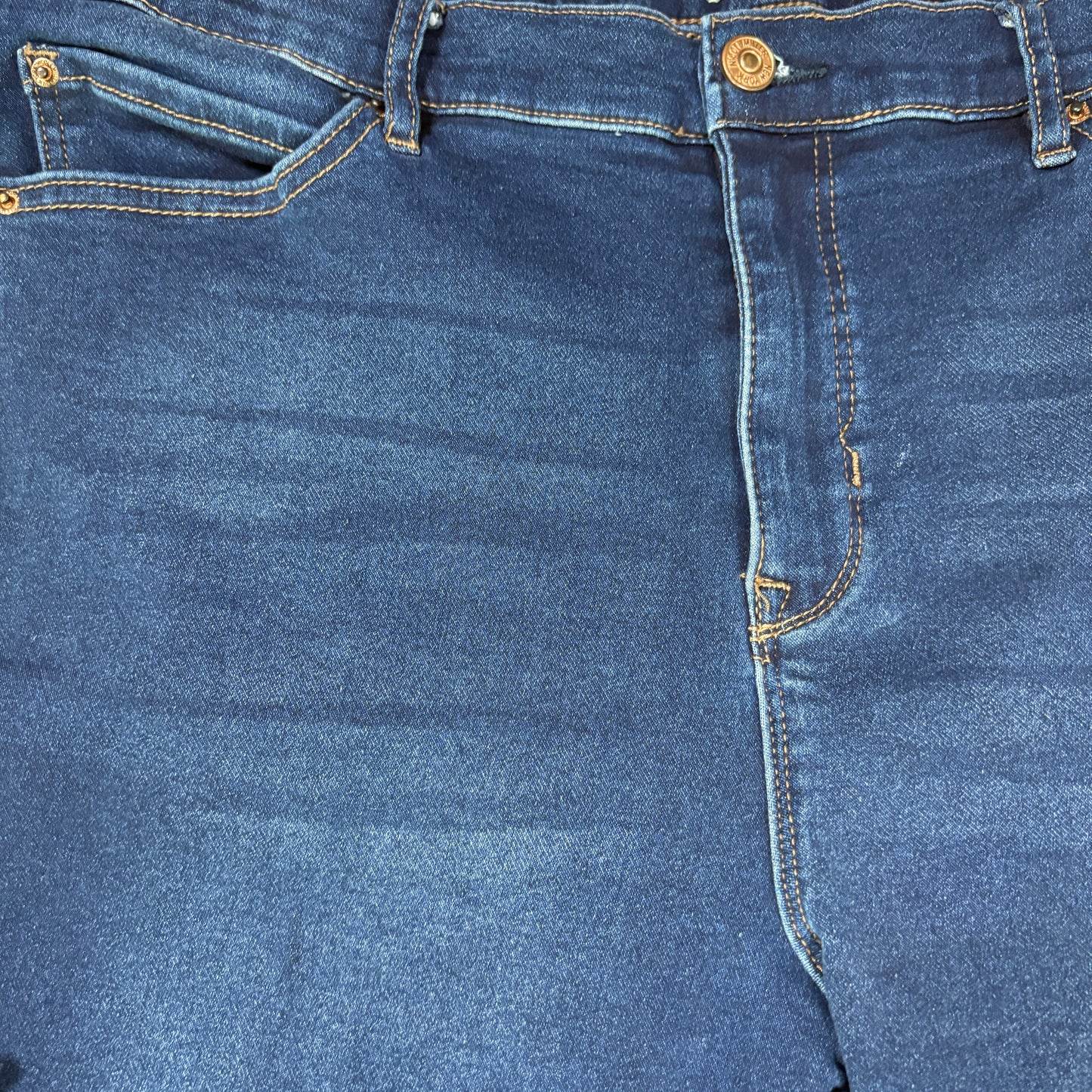 Nicole Miller Jeans Women 16 Blue Soho High Rise Ankle Skinny Raw Hem Stretch