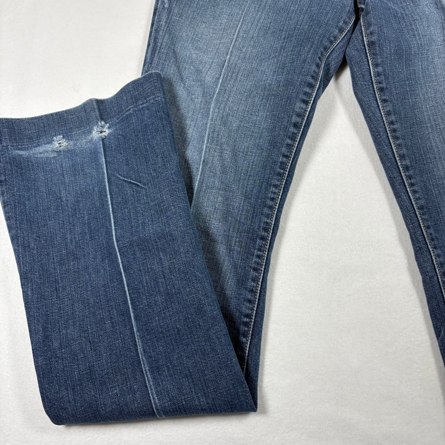 Gap Womens 6 Long Ultra Low Rise Jeans Blue Y2K 2000s Distressed Denim Grunge