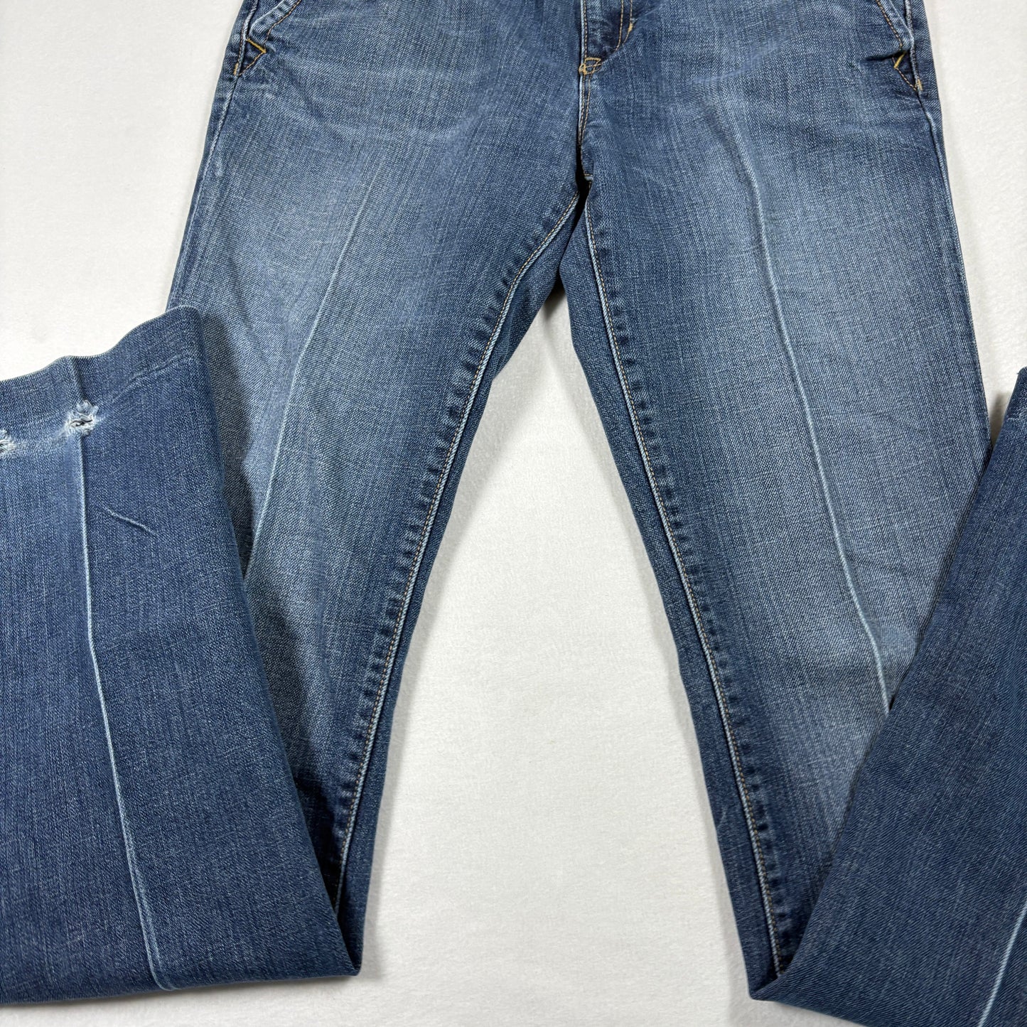 Gap Womens 6 Long Ultra Low Rise Jeans Blue Y2K 2000s Distressed Denim Grunge