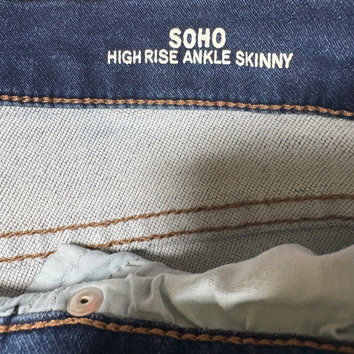 Nicole Miller Jeans Women 16 Blue Soho High Rise Ankle Skinny Raw Hem Stretch