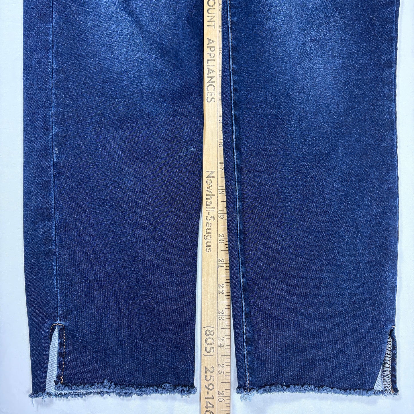 Nicole Miller Jeans Women 16 Blue Soho High Rise Ankle Skinny Raw Hem Stretch