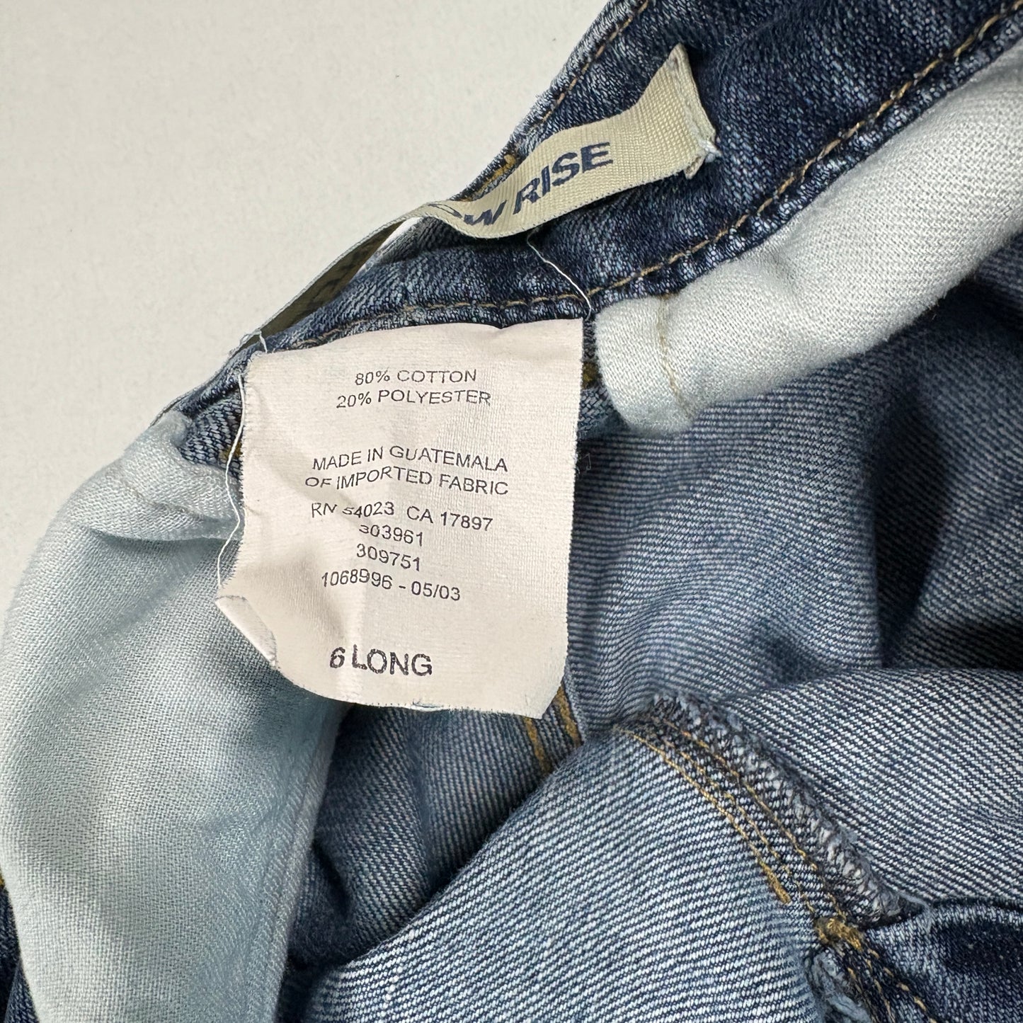 Gap Womens 6 Long Ultra Low Rise Jeans Blue Y2K 2000s Distressed Denim Grunge