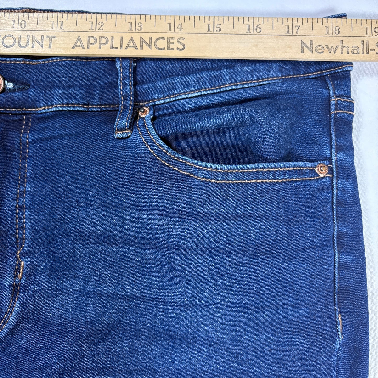 Nicole Miller Jeans Women 16 Blue Soho High Rise Ankle Skinny Raw Hem Stretch