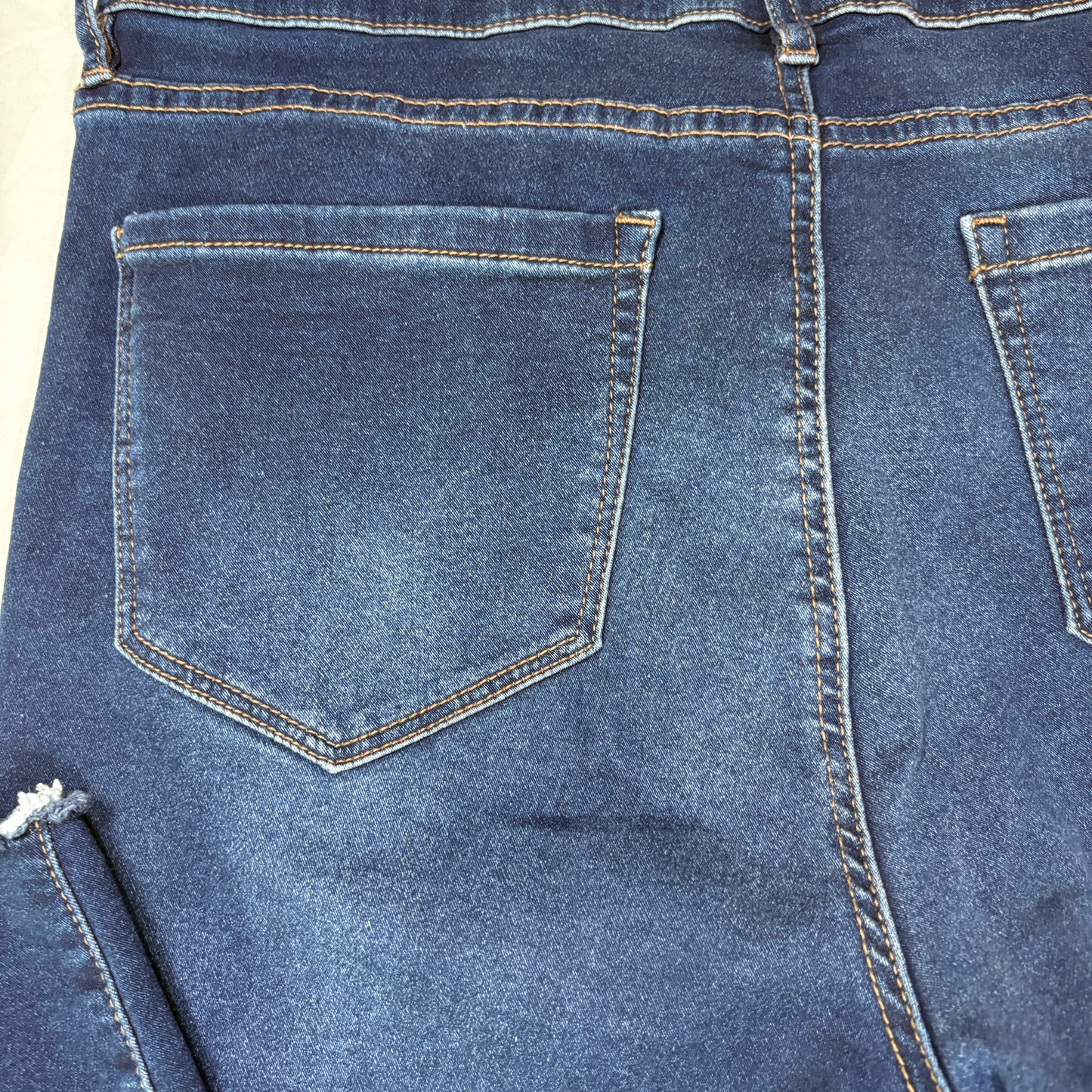 Nicole Miller Jeans Women 16 Blue Soho High Rise Ankle Skinny Raw Hem Stretch