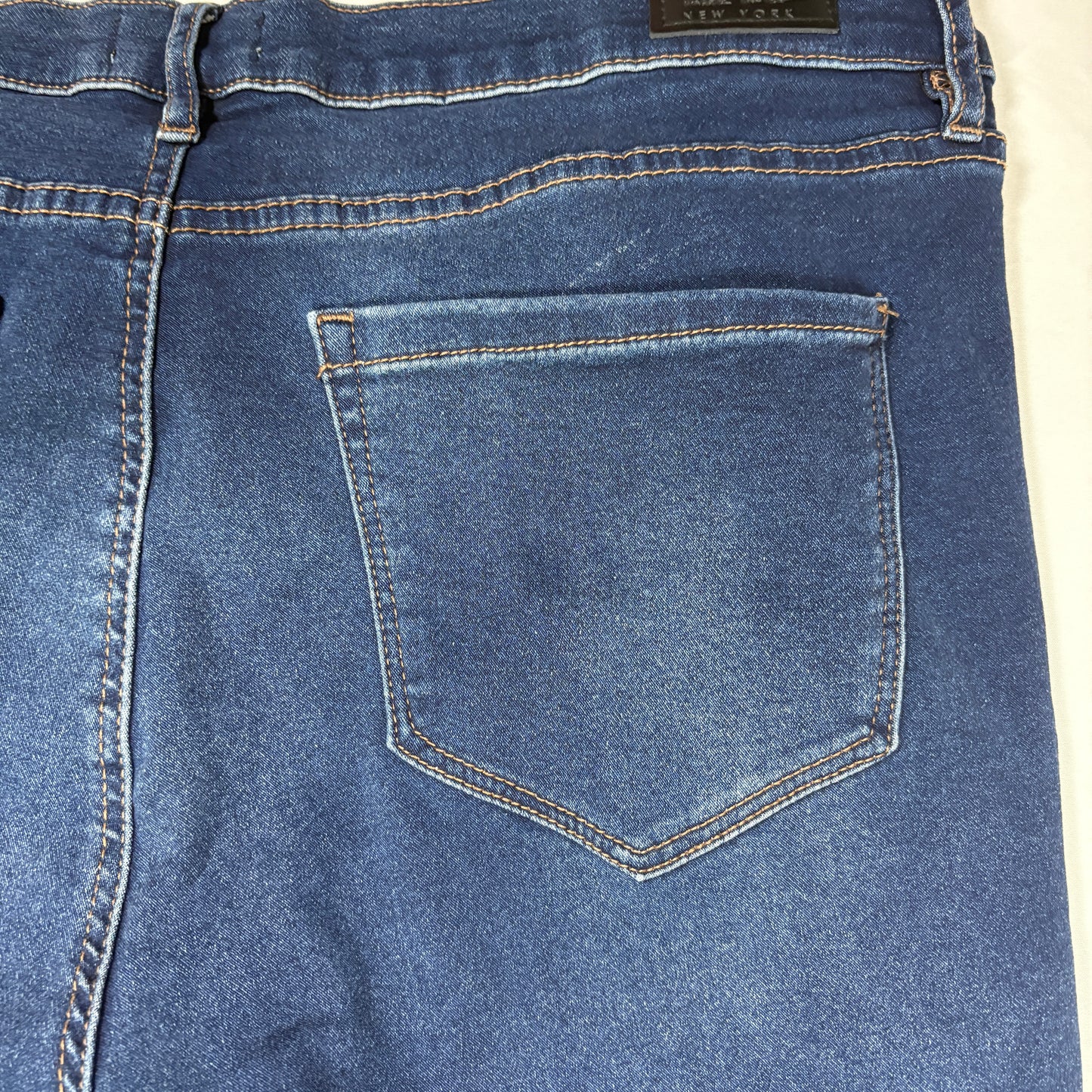 Nicole Miller Jeans Women 16 Blue Soho High Rise Ankle Skinny Raw Hem Stretch