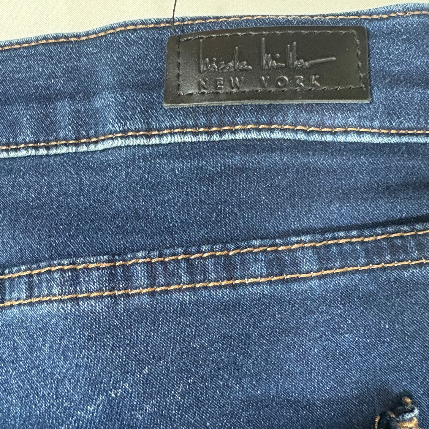 Nicole Miller Jeans Women 16 Blue Soho High Rise Ankle Skinny Raw Hem Stretch