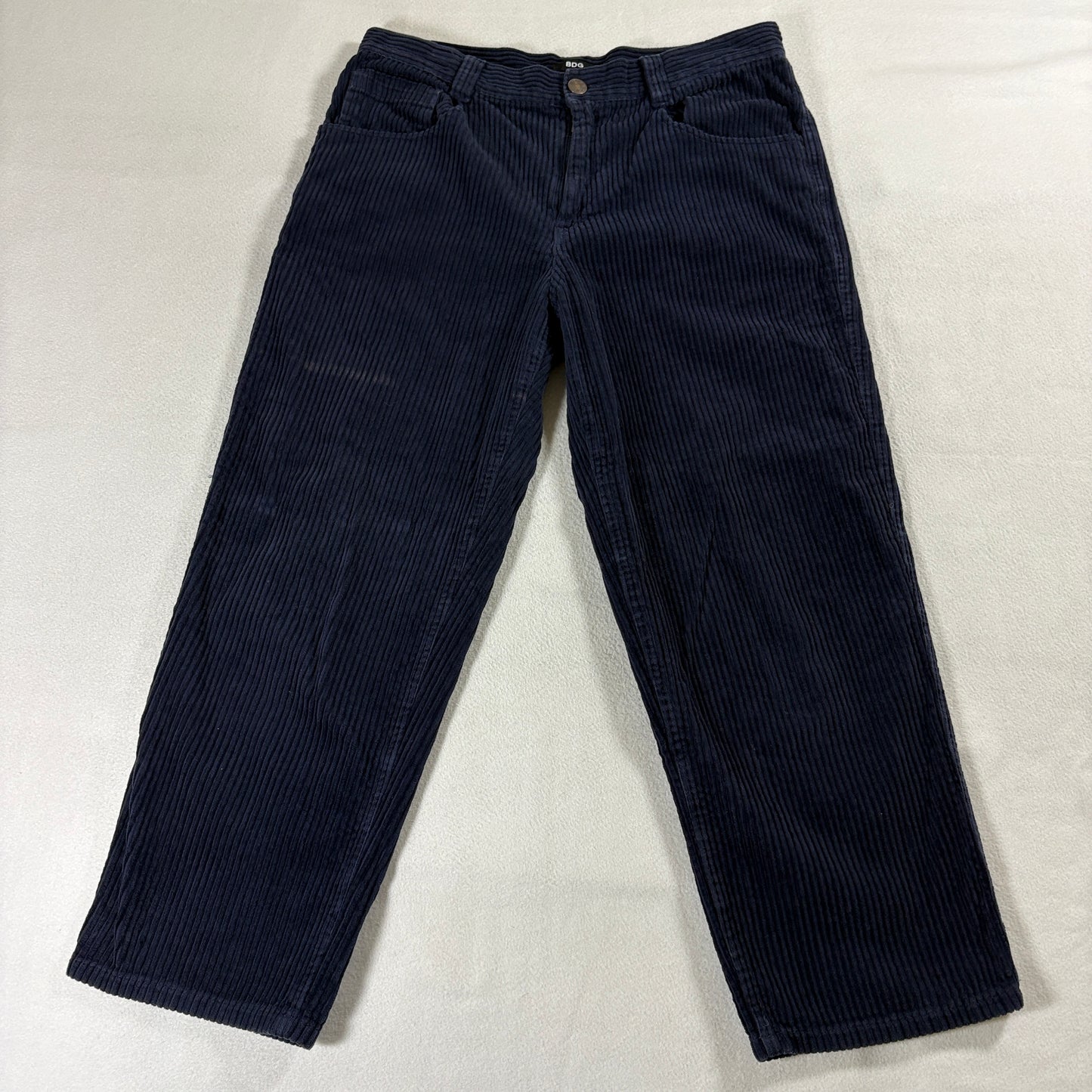 BDG Corduroy Pants Size 8 Fits Like 32x25 Navy Wide Leg Cropped Y2K UO