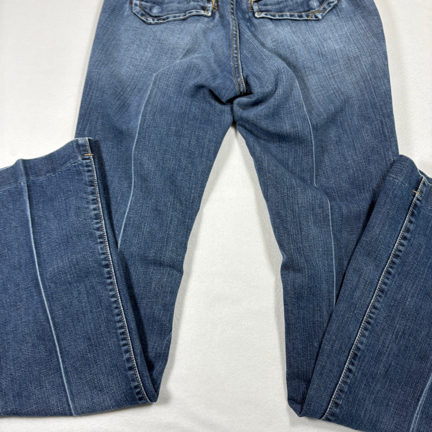 Gap Womens 6 Long Ultra Low Rise Jeans Blue Y2K 2000s Distressed Denim Grunge