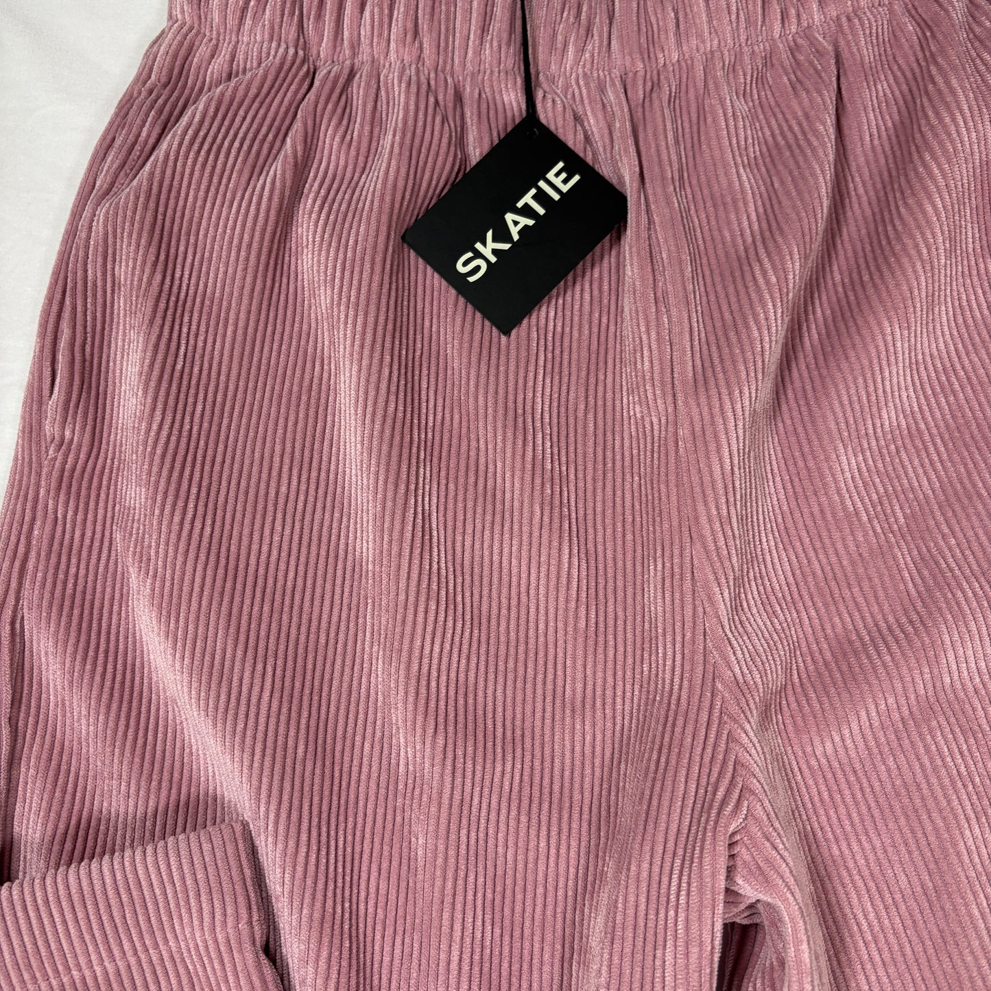 Skatie Corduroy Pants Women S Pink Wide Leg Baggy Lounge Pull On Stretch NWT