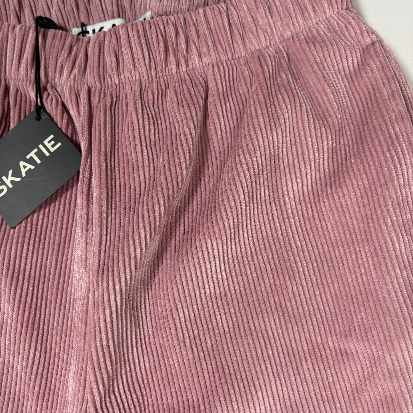 Skatie Corduroy Pants Women S Pink Wide Leg Baggy Lounge Pull On Stretch NWT