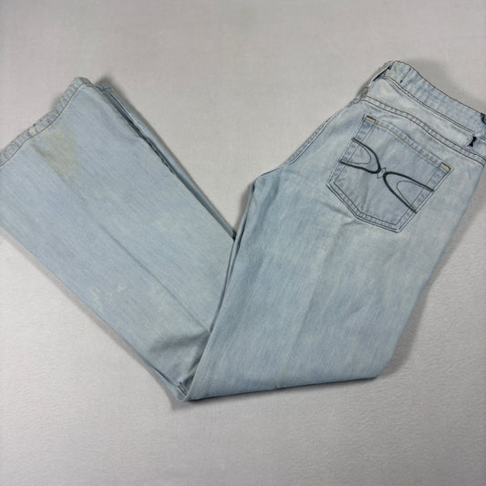 Lux Womens Jeans Size 7 Light Wash Distressed Y2K 90s Grunge Baggy Denim USA