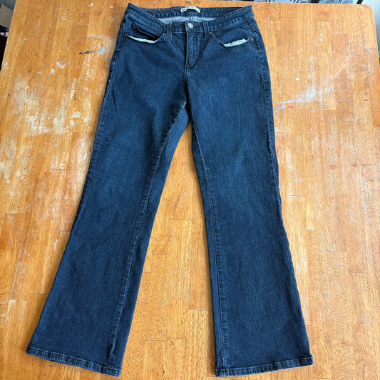 Lee Slender Secret Women’s Bootcut Jeans Dark Wash Stretch 10 Short Mid Rise