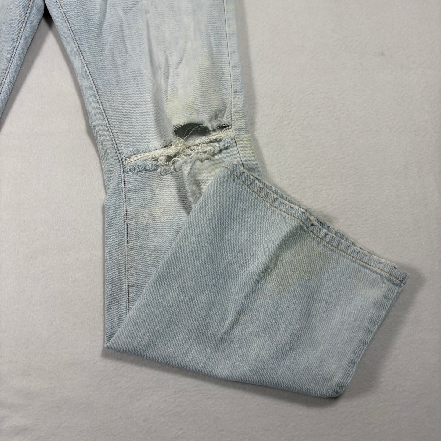 Lux Womens Jeans Size 7 Light Wash Distressed Y2K 90s Grunge Baggy Denim USA