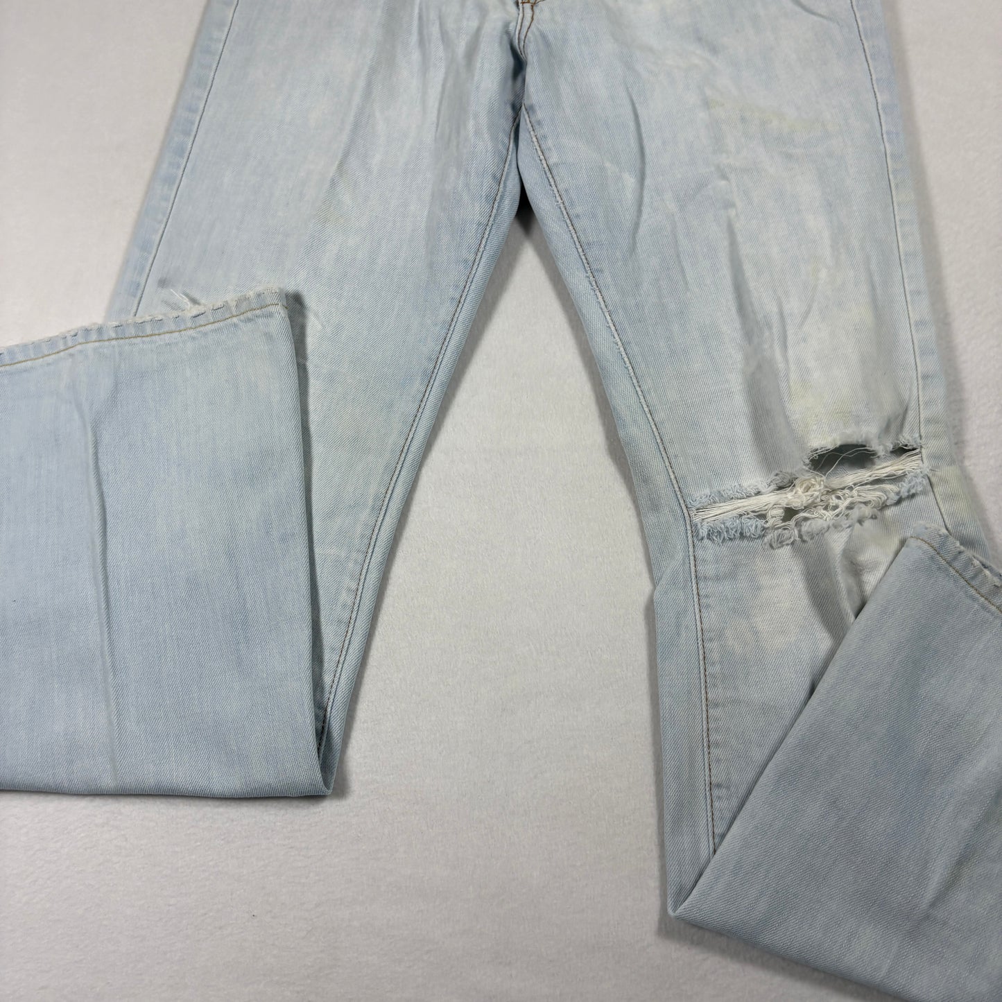 Lux Womens Jeans Size 7 Light Wash Distressed Y2K 90s Grunge Baggy Denim USA
