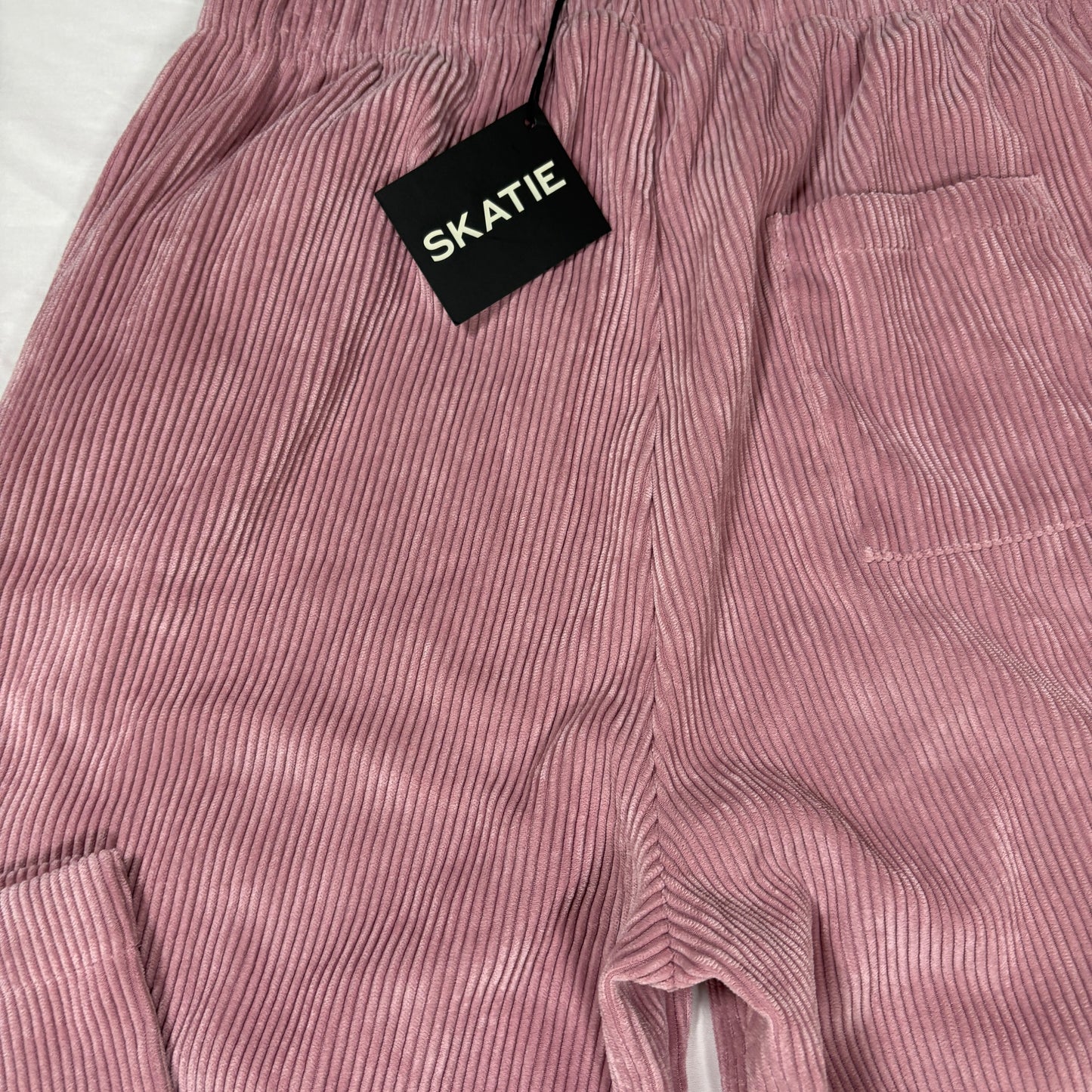 Skatie Corduroy Pants Women S Pink Wide Leg Baggy Lounge Pull On Stretch NWT