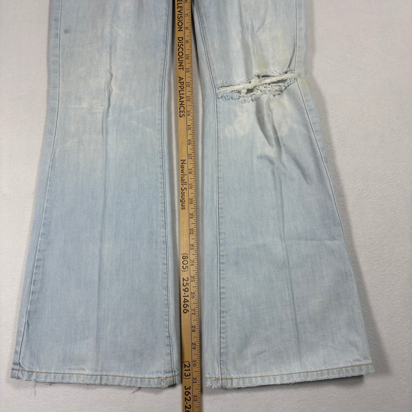 Lux Womens Jeans Size 7 Light Wash Distressed Y2K 90s Grunge Baggy Denim USA