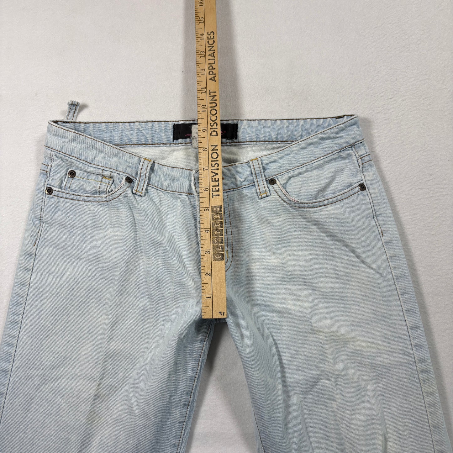 Lux Womens Jeans Size 7 Light Wash Distressed Y2K 90s Grunge Baggy Denim USA