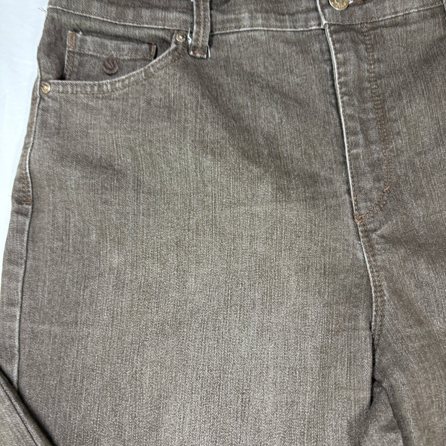 Gloria Vanderbilt Amanda Jeans Women 12 Brown Classic Tapered Stretch Denim