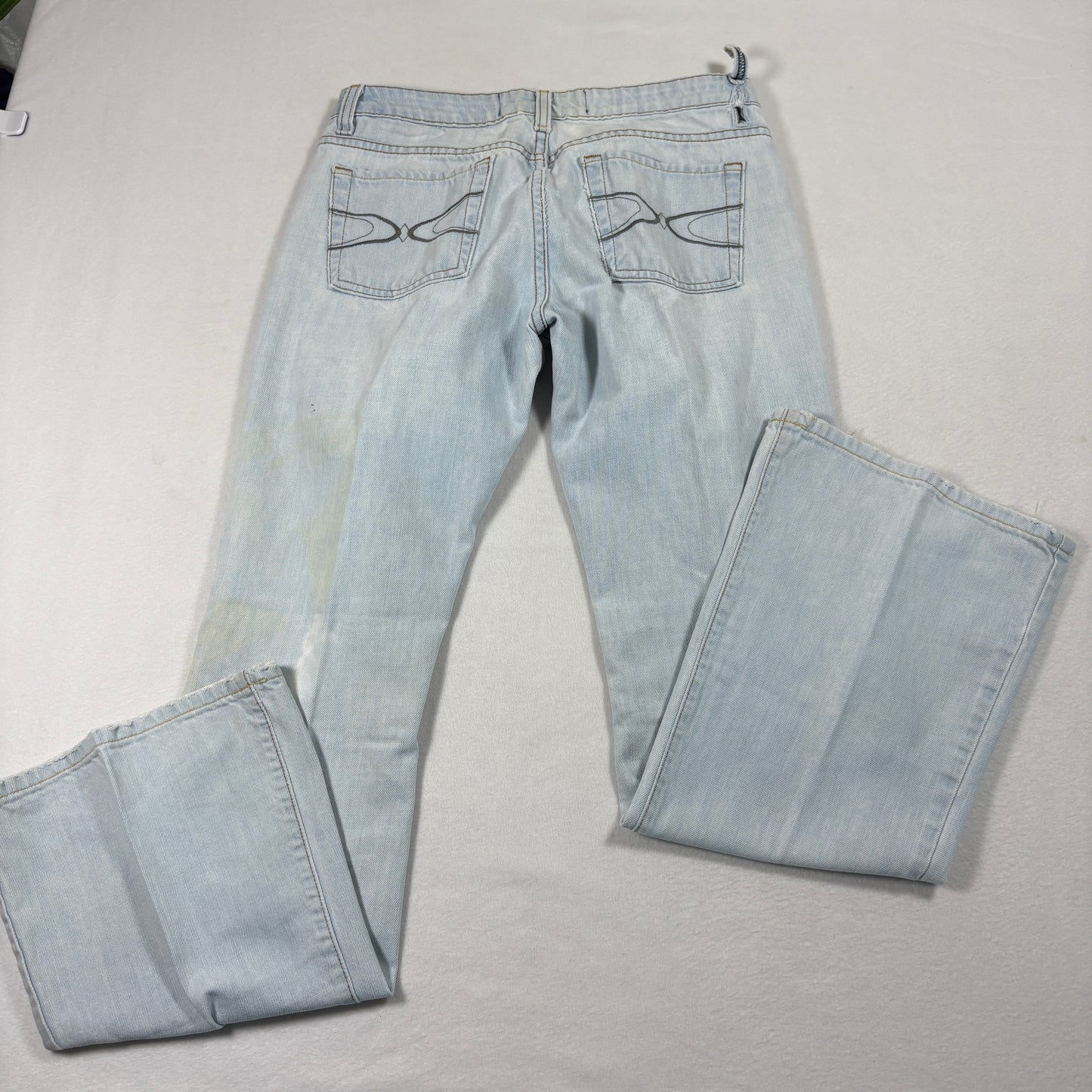 Lux Womens Jeans Size 7 Light Wash Distressed Y2K 90s Grunge Baggy Denim USA