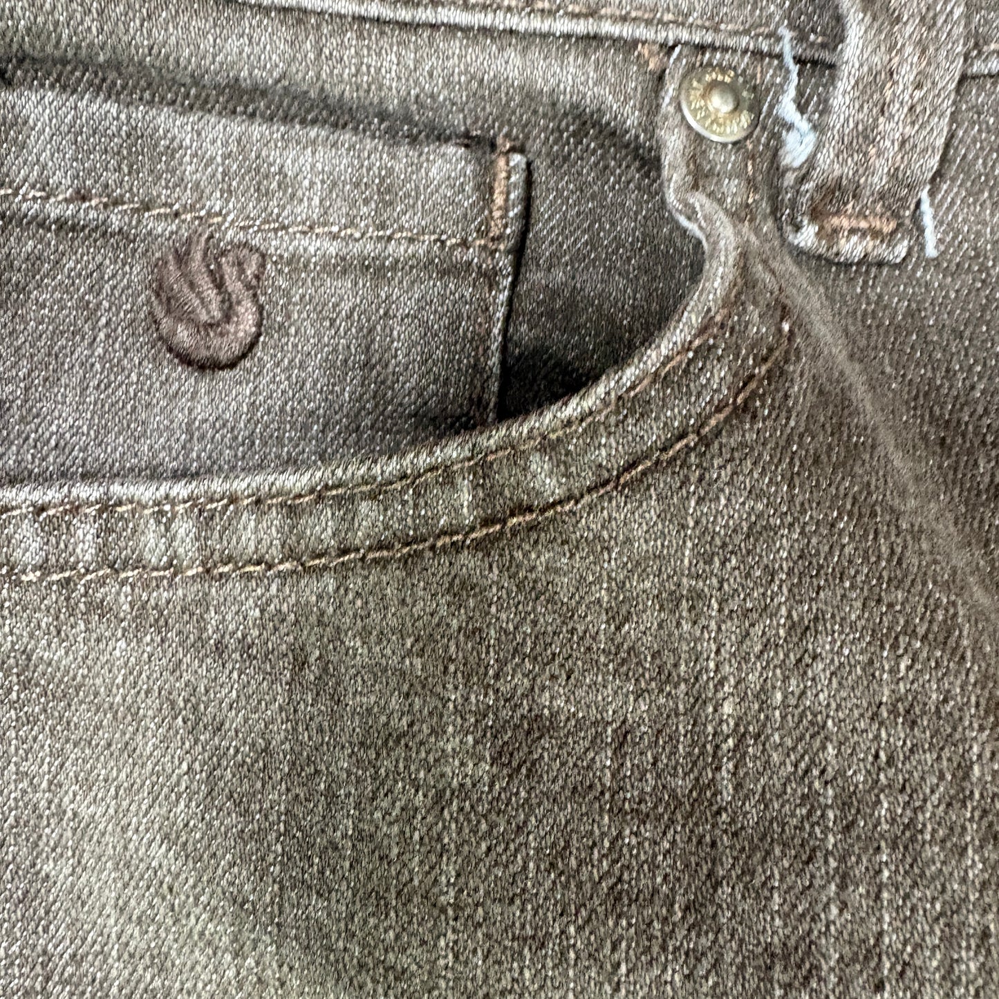 Gloria Vanderbilt Amanda Jeans Women 12 Brown Classic Tapered Stretch Denim